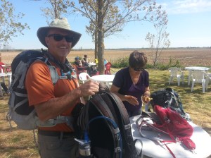 Joe with Angie's Backpack